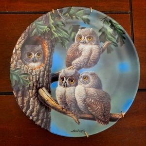 "PEEK-A-WHOO" screech owls collectors dish